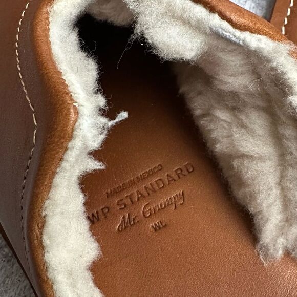 WP STANDARD Mr. Grumpy Leather Sheepskin Slippers Women’s Large 9/10 - Picture 7 of 12